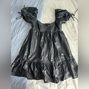 Amanda Uprichard Sicily dress black leather